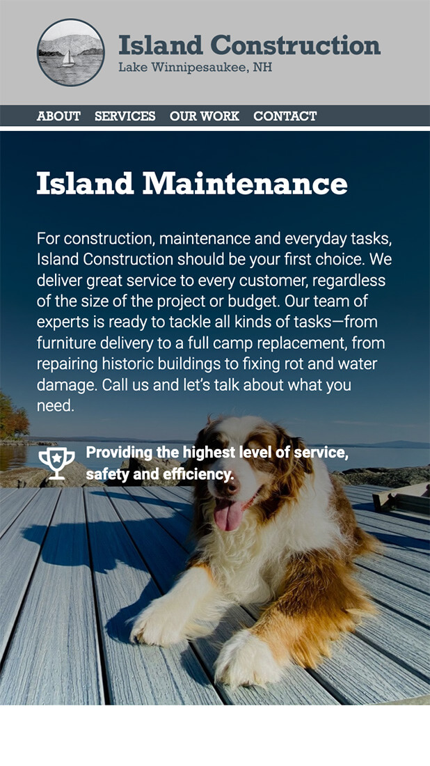 Island Construction Website